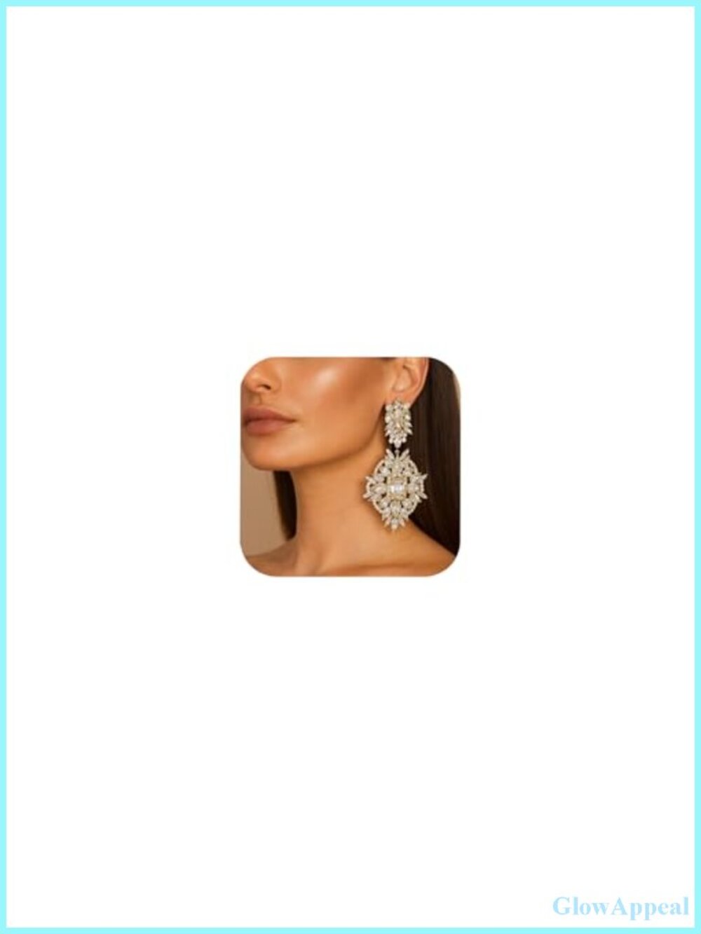Clip On Chandelier Earrings for Women Large Rhinestone Dangle Non Pierced Prom